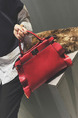 Red Leatherette Evening Hand Bag