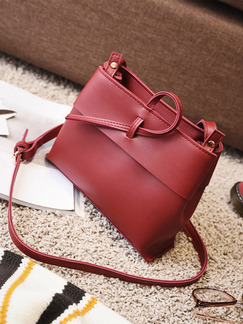 Red Leatherette Shoulder Crossbody Bag