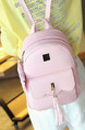 Pink Leatherette Cute Backpack Bag