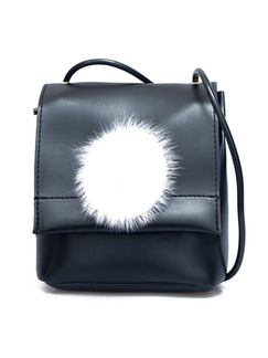 Black Leatherette  Shoulder Crossbody Bag