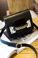 Black Leatherette Evening Shoulder Crossbody Satchel Bag