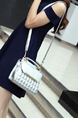 Silver Leatherette  Shoulder Crossbody Hand Bag