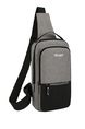 Gray and Black Nylon Crossbody Men Bag