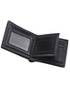 Black Leatherette Credit Card Photo Holder Bifold Men Wallet