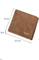 Light Brown Leatherette Credit Card Photo Holder Bifold Men Wallet