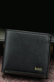 Black Leatherette Credit Card Photo Holder Bifold Men Wallet