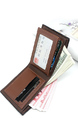 Brown Leatherette Credit Card Photo Holder Organizer Bifold Men Wallet