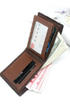 Black Leatherette Credit Card Photo Holder Organizer Bifold Men Wallet