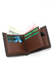 Black Leatherette Credit Card Photo Holder Organizer Bifold Men Wallet