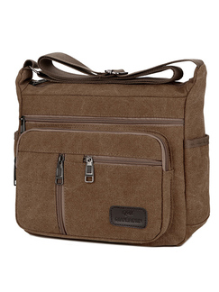 Brown Canvas  Shoulder Men Bag