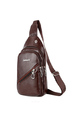 Brown Leatherette Crossbody Men Bag