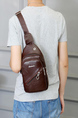 Brown Leatherette Crossbody Men Bag