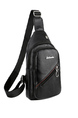 Black Leatherette Crossbody Men Bag