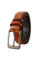 Orange Single Buckle Leatherette Men Belt