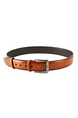 Orange Single Buckle Leatherette Men Belt