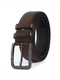 Brown Classic Single Buckle Leatherette Men Belt 