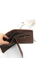 Black Leatherette Credit Card Photo Holder Bifold Men Wallet