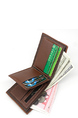 Black Leatherette Credit Card Photo Holder Bifold Men Wallet