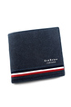 Blue Leatherette Credit Card Photo Holder Bifold Men Wallet