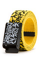 Yellow Automatic Buckle Leopard Canvas Men Belt 