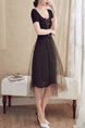 Black Fit & Flare Knee Length Dress for Casual Party