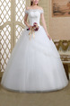 White Off Shoulder Ball Gown Beading Dress for Wedding