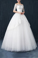 White Off Shoulder Ball Gown Embroidery Dress for Wedding