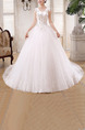 White V Neck Ball Gown Beading Embroidery Dress for Wedding