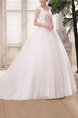 White V Neck Ball Gown Beading Embroidery Dress for Wedding