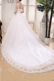 White V Neck Ball Gown Beading Embroidery Dress for Wedding