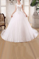 White V Neck Ball Gown Beading Embroidery Dress for Wedding