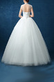 White High Neck Ball Gown Beading Embroidery Appliques Dress for Wedding