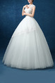 White High Neck Ball Gown Beading Embroidery Appliques Dress for Wedding