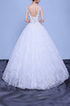 White V Neck Ball Gown Embroidery Appliques Dress for Wedding