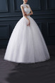 White Queen Anne Ball Gown Embroidery Appliques Beading Dress for Wedding