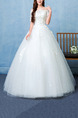 White Off Shoulder Ball Gown Embroidery Appliques Beading Dress for Wedding