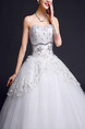 White Sweetheart Ball Gown Beading Embroidery Dress for Wedding