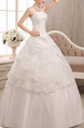 White Strapless Ball Gown Beading Lace Embroidery Dress for Wedding On Sale