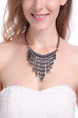 Alloy With Chain Bib Necklace