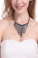 Alloy With Chain Bib Necklace