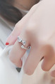 925 Silver Open Rhinestone Ring