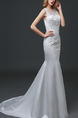 White Jewel Illusion Sheath Plus Size Dress for Wedding