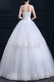 White Sweetheart Ball Gown Sash Beading Embroidery Crystal Dress for Wedding