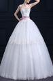 White Sweetheart Ball Gown Sash Beading Embroidery Crystal Dress for Wedding