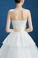 White Sweetheart Ball Gown Sash Ribbon Dress for Wedding