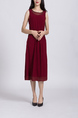 Red Midi Sleeveless Dress for Casual Party Beach