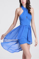 Blue Bodycon Asymmetrical Hem Above Knee Plus Size Petite Dress for Party Evening Nightclub