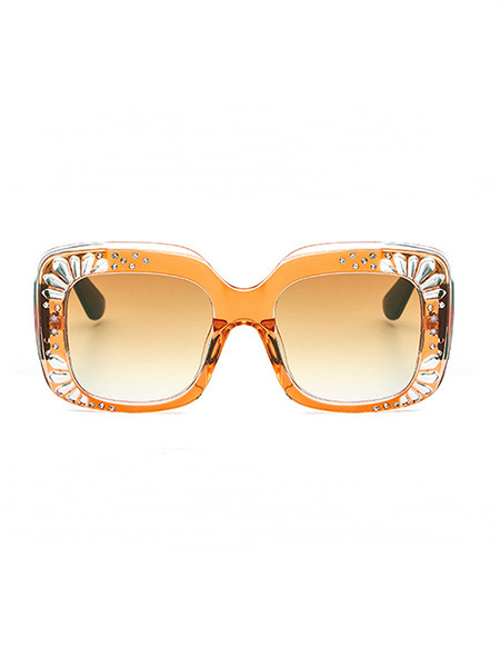 Orange Solid Color Plastic Oversized  Sunglasses