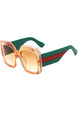 Orange Solid Color Plastic Oversized  Sunglasses