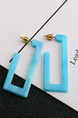 Resin Stud Geometric Square  Earring